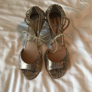 Thalia Sodi Gold Rhinestone Heels